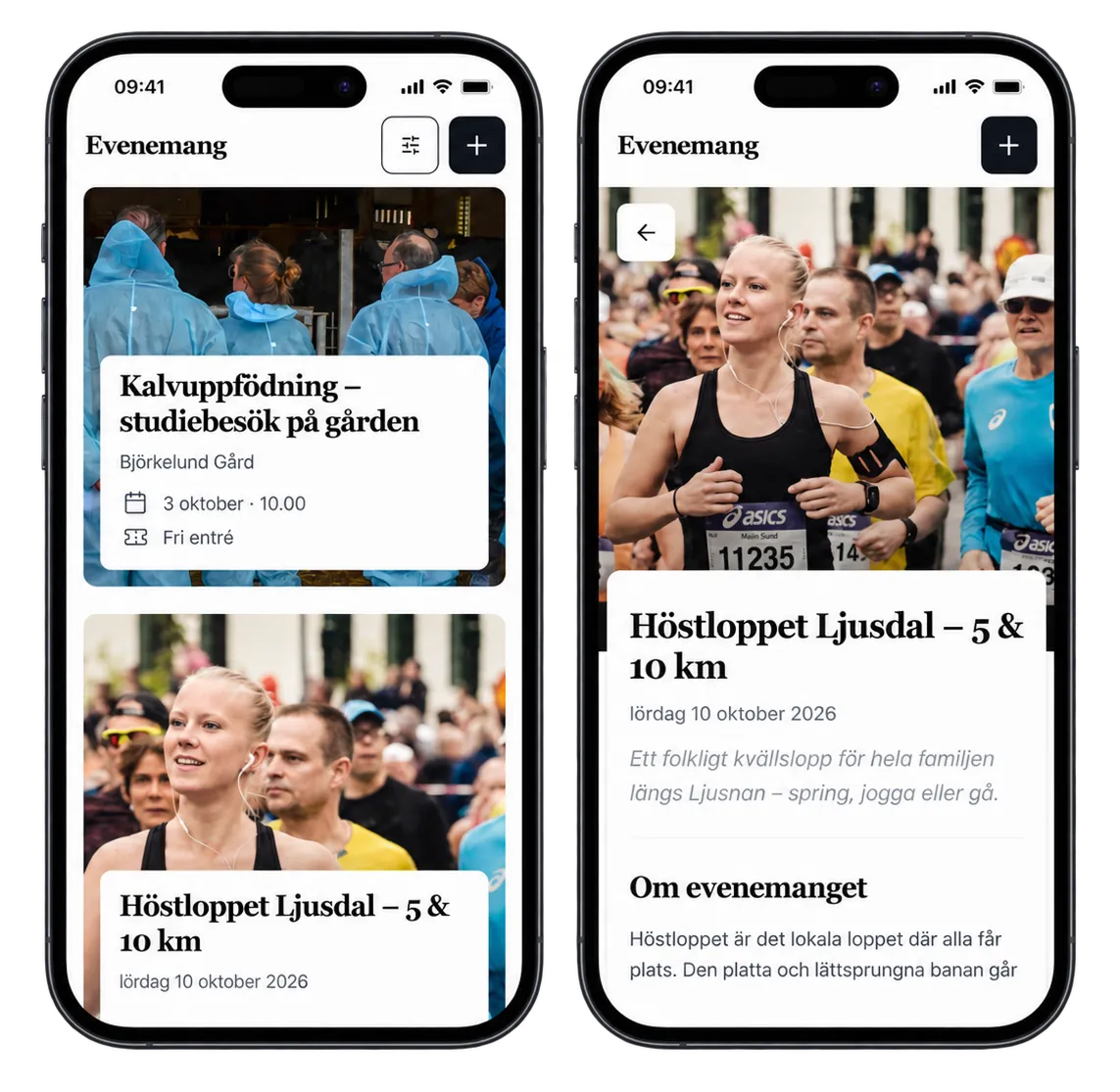 Samla lokala evenemang i appen och på webben